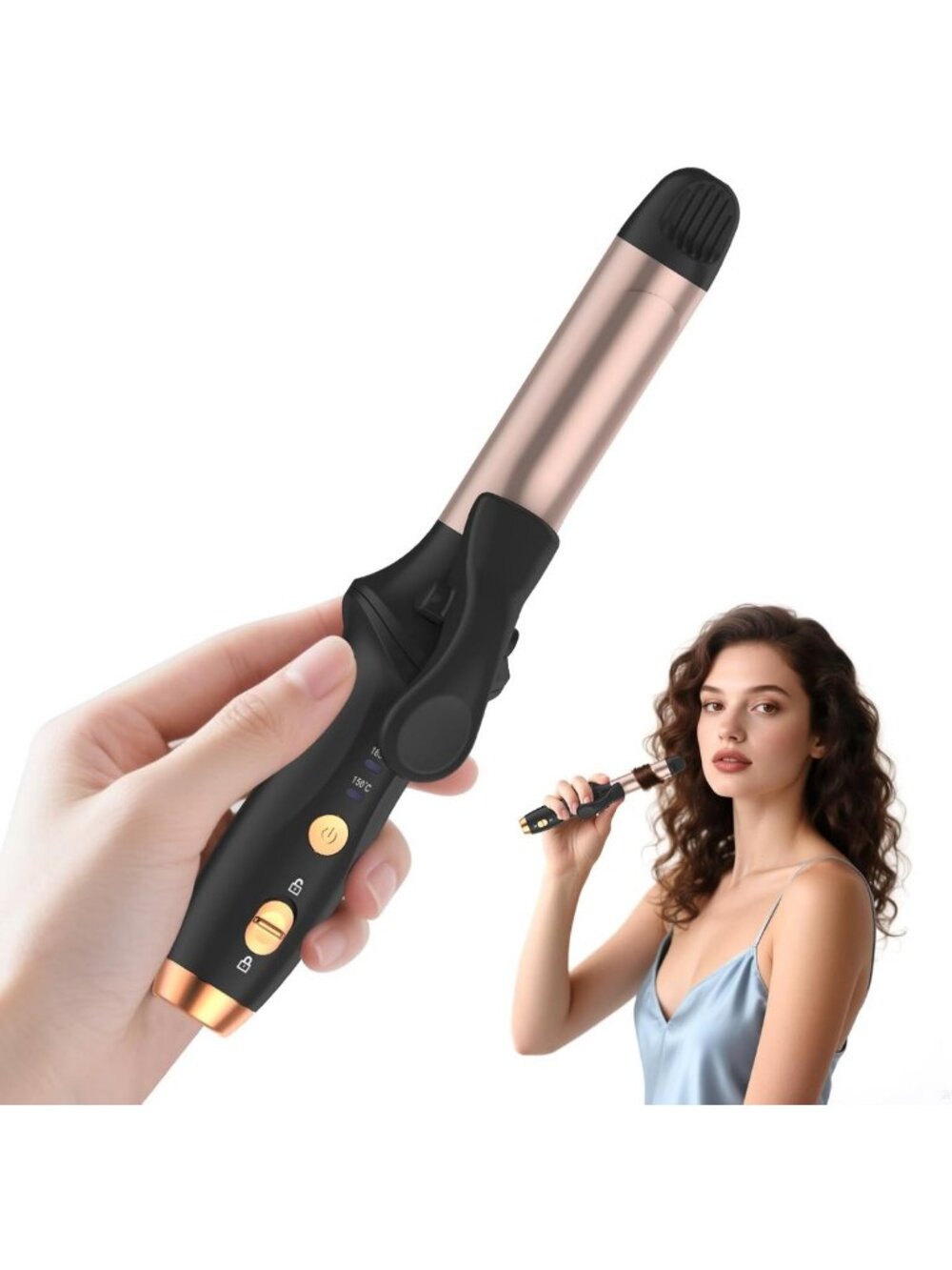 Portable Cordless Mini Hair Curler - USB Rechargeable, 4000mAh, Negative Ion